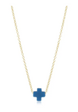 16" Necklace Gold- Signature Cross Small