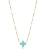 16" Necklace Gold- Signature Cross Small