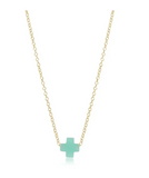 16" Necklace Gold- Signature Cross Small