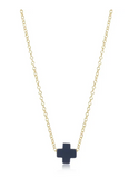 16" Necklace Gold- Signature Cross Small