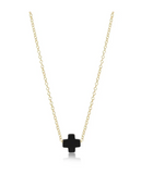 16" Necklace Gold- Signature Cross Small