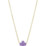 16" Necklace Gold- Signature Cross Small