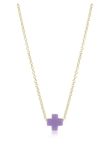 16" Necklace Gold- Signature Cross Small