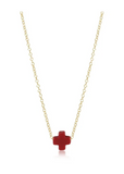 16" Necklace Gold- Signature Cross Small