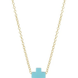 16" Necklace Gold- Signature Cross Small