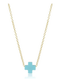 16" Necklace Gold- Signature Cross Small