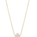16" Necklace Gold- Signature Cross Small
