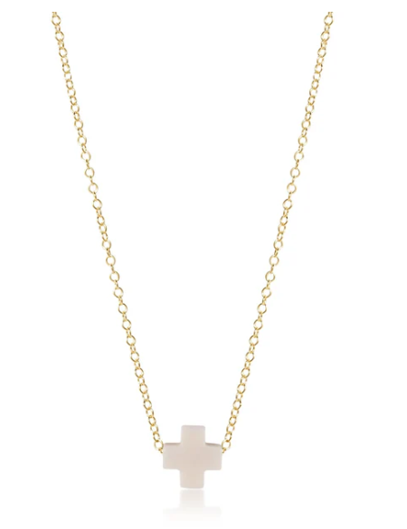 16" Necklace Gold- Signature Cross Small