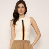Jules Crochet Edge Sleeveless Crew