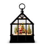 Santa Cuts Down Tree Lighted Water Greenhouse - 4216198