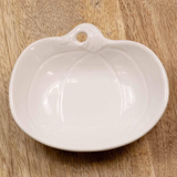 Pumpkin Shaped Tidbit Dish - White 6x5