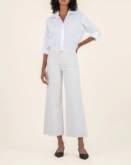 Meg High Rise Fab Ab Wide Leg Raw Hem