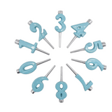1221A - Aqua Candle Number Holder Set