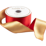 Satin Red/Gold Reversable Ribbon