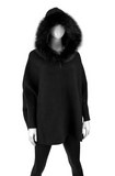 Zip Up Hoodie with Fox Trimmed Hood