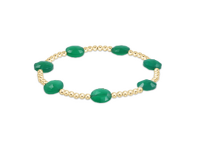 Admire Gold 3mm Bead Bracelet - Green Onyx