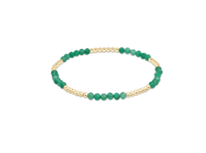 Blissful Pattern 2.5mm Bead Bracelet - Green Onyx