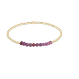 Gold Bliss 2mm Beaded Bracelet - Ruby