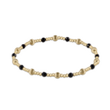 Dignity Sincerity Pattern 4MM Bead Bracelet- Faceted Onyx