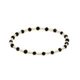 Gemstone Gold Sincerity 3mm Bracelet - Faceted Onyx