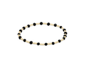 Gemstone Gold Sincerity 3mm Bracelet - Faceted Onyx