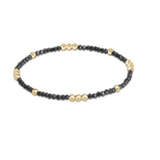 Worthy Pattern 2mm Beaded Bracelet - Faceted Hematite