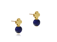 Signature Cross Gold Stud - Lapis