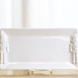 Royal Nutcracker  Embossed Rectangle Platter White