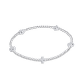 Signature Cross Small Sterling 2mm Bead Bracelet