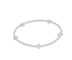 Signature Cross Small Sterling 2mm Bead Bracelet