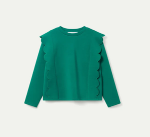 Green Wave Detail Sweater