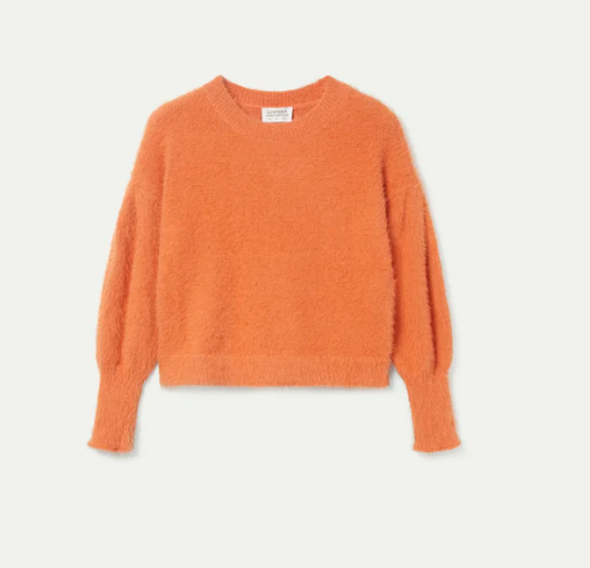 Textured Knit Sweater | Orange