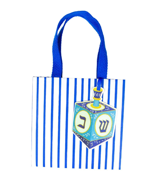 Dreidel and Stripes Gift Bag - Small