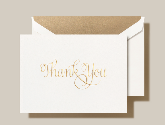 Engraved Calligraphic Thank You Notes