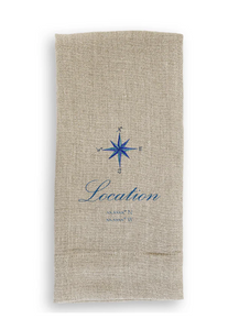 Compass Rose Lake Oconee Dishtowel Natural