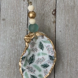 Oyster Decoupage Ornaments - Pine Branch