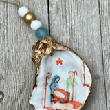 Oyster Decoupage Ornaments | Holy Family