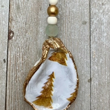 Oyster Decoupage Ornaments | Gold Tree