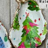 Oyster Decoupage Ornaments | Water Color Trees