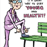 Brisk Walk Young and Healthy Card