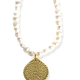 Lord's Prayer Gemstone Chain / Freshwater Pearl