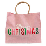 Merry Christmas Candy Carryall Tote | Pink