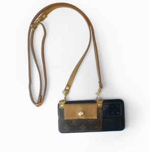 Eva Phone Wallet in Bronze Leather | Upcycled LV