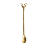 XS4943 Brass Cocktail Spoon w/Reindeer Handle