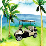 Tropical Golf Cart Husband Happy Birthday
