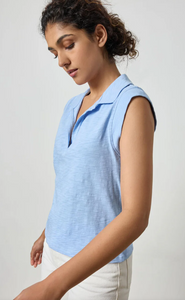 Cap Sleeve Polo - Cornflower