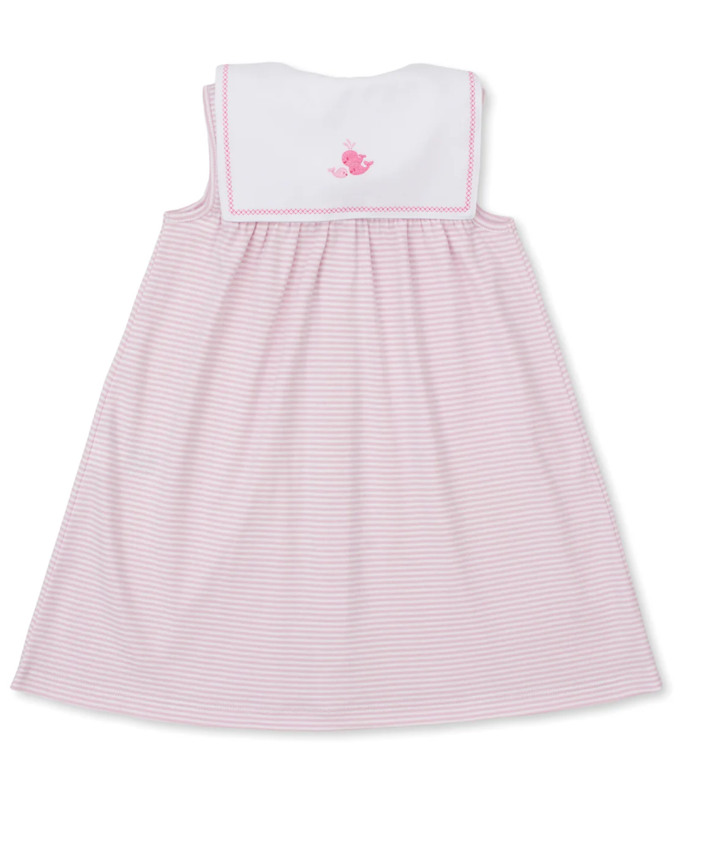Whale Wonder Pink Stripe Toddler Dress