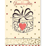 GC Gift Box with Heart and Bow Granddaughter Valentine
