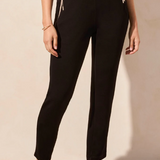 Techno Lux Contrast Trim Pull-On Ankle Pants