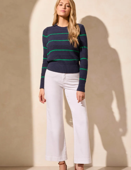Long Sleeve Cotton Knit Crew Neck Sweater